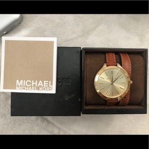 Gold and cognac Michael Kors watch